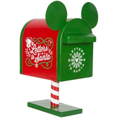Disney Christmas Decor 14in Mickey Mouse Letters to Santa Mailbox Functional NEW - Image 1 of 4