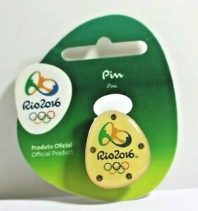 2016 RIO OLYMPIC GAMES OFFICIAL GREEN LOGO PIN NEW