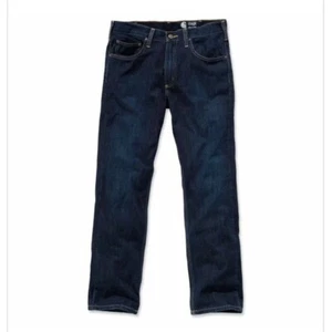 Carhartt 100067-496 Dark Indigo Blue Straight Fit Jeans Men’s Size 46x30 - Picture 1 of 7