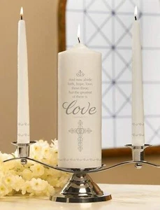 Faith, Hope and Love Unity Candle Set, 9 Inch x 3 Inch - Picture 1 of 1