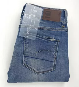 G-STAR RAW 3301 High Straight Skinny Blue Denim Stretch Women's Jeans W25 L30 - Picture 1 of 11