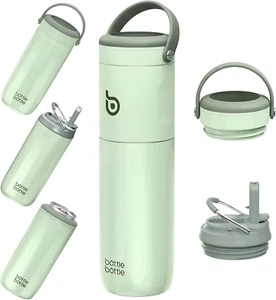 Insulated Water Bottle for Sports with Straw,2 Lids,18 Oz 3IN1 Water Bottles for - Picture 1 of 8