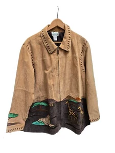 Vintage The Quacker Factory Wildledermantel XXL bestickt Western Pferde Jacke - Bild 1 von 6