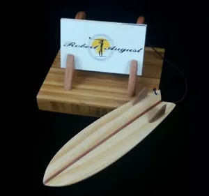 Fisch Doppelflosse Vintage Stil Surfbrett Visitenkarten Halter Handarbeit - Bild 1 von 2