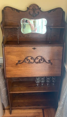 Beautiful vintage Dropfront Golden Oak Larkin secretary Desk Cover