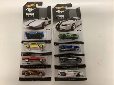 Hot Wheels 50 Years Of Ford Mustang Series Complete Set Of 8 In Protector - Image 1 of 4