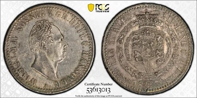 Germany Hannover 1836 A Thaler KM 169 PCGS AU55 - Image 1 of 3