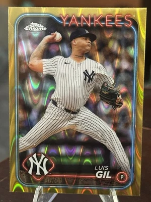 Luis Gil 2024 Topps Chrome Gold Wave Ray Refractor. 36/50 - Image 1 of 2