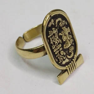 Handmade Egyptian Copper Ring with Hieroglyphic Engraving – Jewelry, Size 8 - Picture 1 of 10