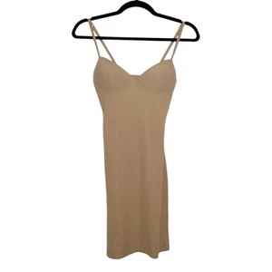 Hanro Tan Nude Stretch Allure Body Dress Slip with Cups - 34B Small - Picture 1 of 8