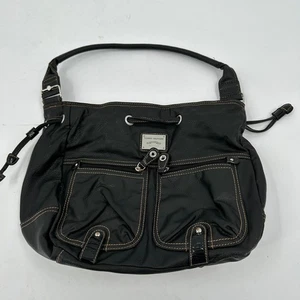 Tommy Hilfiger Damen Handtasche schwarz Leder Schnalle Schulter - Bild 1 von 8