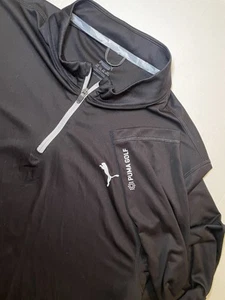 Puma Dry Cell 1/4 Zip Pullover Men XXL Black Long Sleeve Golf Casual Work - Picture 1 of 5