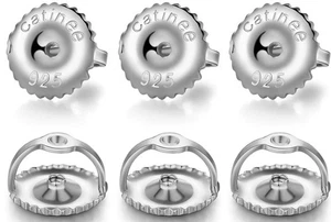 Pendientes de tornillo de plata de ley chapados en oro de 14K, 6 mm, 3 pares, hipoalergénicos... - Imagen 1 de 7