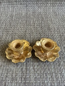 STANGL Keramik Paar Granada Gold 5138 Kerzenständer Vintage - Bild 1 von 6