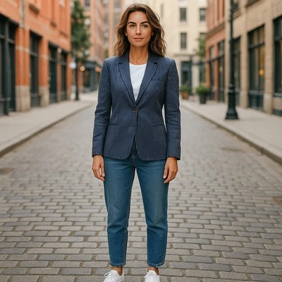 Haider Ackermann Blazer Womens Size 37 R Black & Blue Silk Wool Jacket Romania - Image 1 of 4