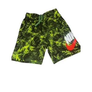 NIKE Boys PRINTED FRENCH TERRY FLEECE SHORTS, Tropical Green, Size; Med - Picture 1 of 4
