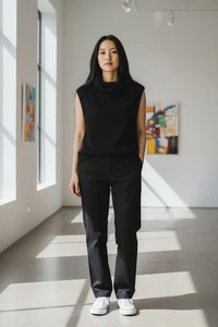 Merona Pullover schwarz ärmellos Rollkragen Damen Gr. M "  - Bild 1 von 4