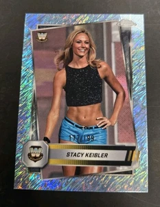 STACY KEIBLER 2025 WWE Topps Chrome Aqua Shimmer rifrattore /199 - Foto 1 di 7