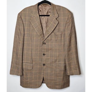 Gianluca Isaia Vtg Italy Made 100% Cashmere Houndstooth Blazer Mens EU 52 US 42 - Picture 1 of 8