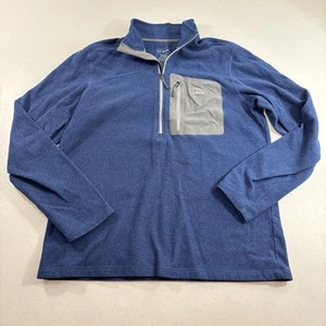 LL Bean Jacket Mens M Blue North Ridge Fleece 1/4 Zip Outdoor Lightweight Gorp - Picture 1 of 5