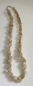 Collar con cuentas de piedras preciosas de cristal de citrino - Chapado en plata de ley 925 - Nuevo - Imagen 1 de 8