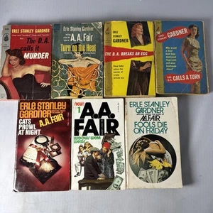 Vintage Posten von 7 Erle Stanley Gardner/AA Fair Taschenbüchern 30er-70er Noir Mystery - Bild 1 von 15