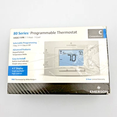Emerson ‎80 Series 1F83C-11PR Thermostat Selectable Programming Keypad lockout - Image 1 of 4