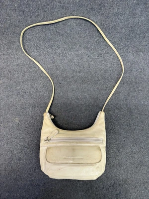 Stone Mountain Pequeño Bandolera Cuero Cartera Dos Tonos 8x7x1.5 Hueso Blanco Tostado Foto 1 de 4