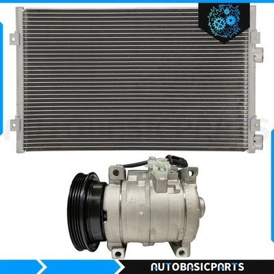 For 2001-2010 Chrysler PT Cruiser Classic 2.4L AC Condenser & AC Compressor set - Image 1 of 4