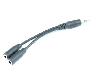 4 pulgadas 3,5 mm mini estéreo TRS macho a dos 3,5 mm adaptador en Y cable TRS hembra dividido - Imagen 1 de 2