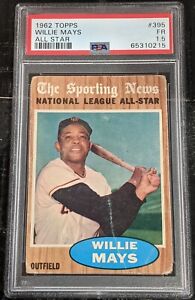 1962 Topps Willie Mays PSA 1.5 FR All Star #395 Sporting News