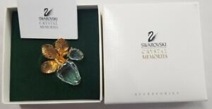 Signed Swan Swarovski Crystal Memories Strawberry Pin Brooch Box & mini catalog 
