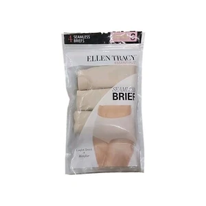 Paquete de 3 calzoncillos sin costuras Ellen Tracy para dama talla S Sunbeige - Imagen 1 de 2