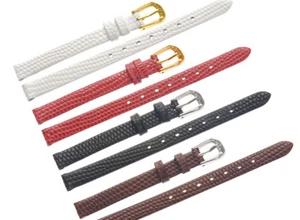 6 8 10 mm Lizard Grain Genuine Leather Thin Watch Strap Band Bracelet - Picture 1 of 37