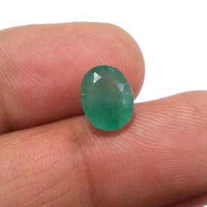 Terrific Pretty 3.10 Crt Green Zambian Emerald Oval Shape Faceted Loose Gemstone - Imagen 1 de 9