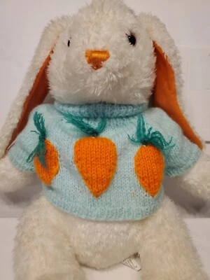 VTG EASTER Bunny Stuffed 19"Plush With Sweater Kids Of America 1999 Free Ship! - Image 1 of 4