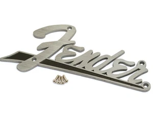 099-4095-000 Genuine Fender Guitar Flat Black Metal Amp Amplifier Logo Plate - Picture 1 of 1