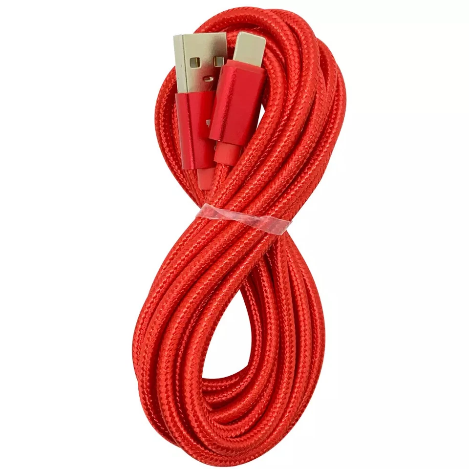 100Pcs 6Ft Braided Charger Cable USB Charging Cord For iPhone 14 13 12 11 8 7 6 - Image 1 of 4