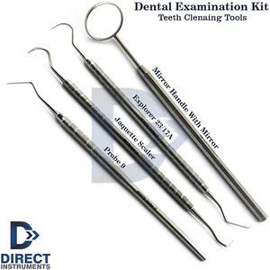 Kit Esame Dentale Explorer Sonde Diagnostica Pulizia Denti Manico Tondo CE - Foto 1 di 5