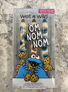 Wet n Wild SESAME STREET Multistick eye shadow/liner-3 Piece Set COOKIE MONSTER - Picture 1 of 4