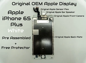 Genuine OEM iPhone 6S Plus White LCD Screen Digitizer- Free Glass Protector - Picture 1 of 7