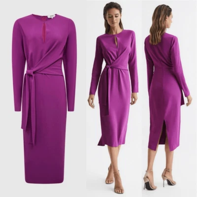 REISS Valentina $385 Midi-Dress Size US 8 UK 12 - Image 1 of 4