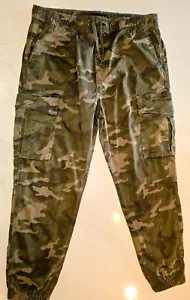 American Eagle AE Womens Cargo Camo Pants Size Medium Flex Green Elastic Legs - Picture 1 of 11