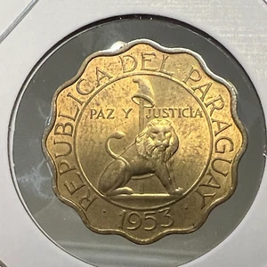 1953 PARAGUAY 50 CENTIMOS BRILLIANT UNCIRCULATED COIN - Picture 1 of 2