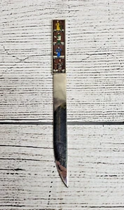 Vintage religiöser Brieföffner mit Lineal Matthäus, Markus, Lukas, Johannes Metall 9 Zoll - Bild 1 von 5