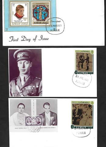 UAE AJMAN 1971 FARAH DIBA & SHAH PRINCESS GRACE OF MONACO KING GEORGE VI Cover