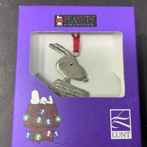 Lunt Silver Peanuts Ornament Snoopy Flying In Dog Dish - Boxed 12260585 - Bild 1 von 2