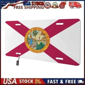 Beabes State of Florida Flag State Seal Design Aluminum License Plate Sign - Picture 1 of 10