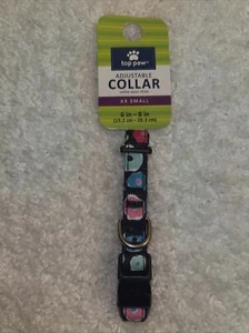 TOP PAW  SZ XXS Dog Puppy Collar Flowers Adjustable 6-8” / 15.2-20.3cm  🇺🇸 New - Picture 1 of 4
