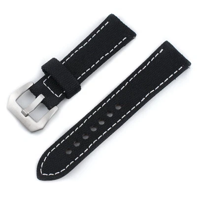 Correa de reloj de liberación rápida de lona y cuero envejecidos militar vintage Foto 1 de 4